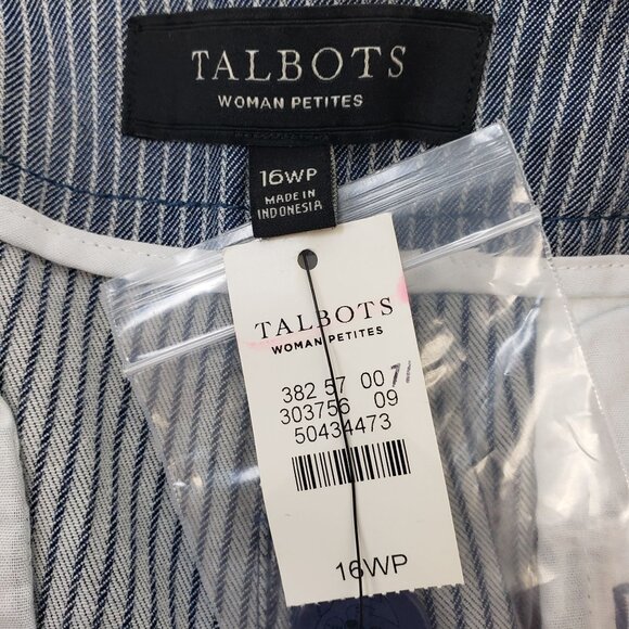 NWT Talbots Lyocell Blend Striped Sailor Pants Size 16W Petite - Picture 3 of 7